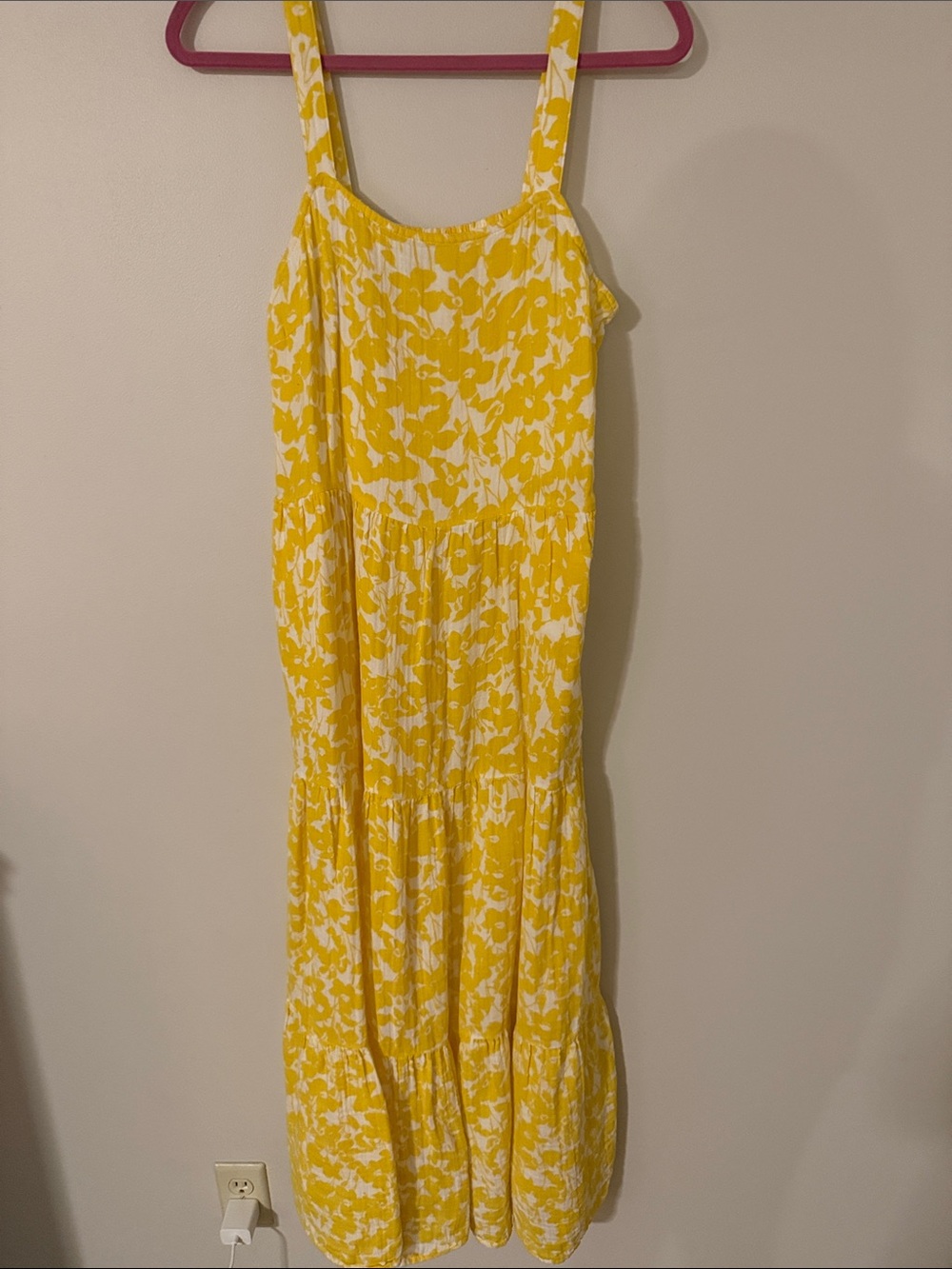 Sonoma Yellow and White Floral Maxi Dress